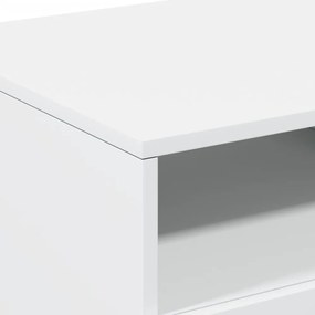 fehér dohányzóasztal LED-lámpákkal 90x49x40 cm