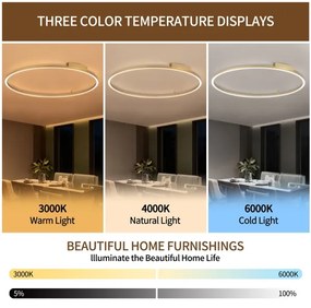 Brilagi - LED fényerőszabályozható lámpatest PORTOFINO LED/85W/230V átm. 120 cm arany + távirányító