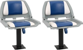 vidaXL 4 részes kék és fehér összecsukható hajóülés 48x51x41 cm