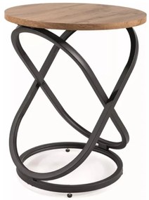 Eos E dohányzóasztal tölgy/fekete 45cm