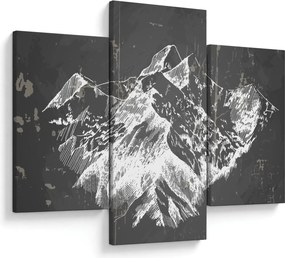 Kép - Hegyek illusztrációja (90x60 cm)