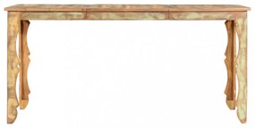 tömör újrahasznosított fa étkezőasztal 160 x 80 x 76 cm