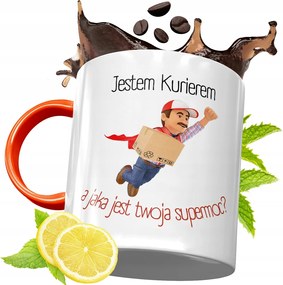 Narancssárga Bögre Futárnak Születésnapi Ajándék fényképes nyomtatással