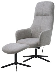 Világosszürke forgó relaxációs fotel Manning – Unique Furniture