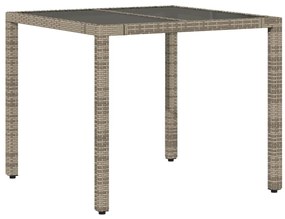 5 részes szürke polyrattan kerti bisztrógarnitúra párnákkal