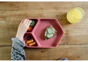 Piros szilikon gyerek tányér 16x25 cm – Kindsgut