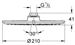 GROHE 28368000 - Zuhanyfej RAINSHOWER COSMOPOLITAN O 210 mm fényes króm