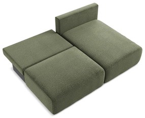 Zöld kinyitható-tárolóhelyes sarokkanapé (jobb oldali) Kalena – Makamii
