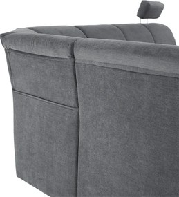 Kinyitható ülőgarnitúra, szürke szövet, balos, SANTIAGO