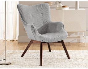 Szürke kordbársony fotel Niko – Ropez