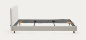 Szürke kárpitozott franciaágy ágyrács nélkül 160x200 cm Valma – Kave Home