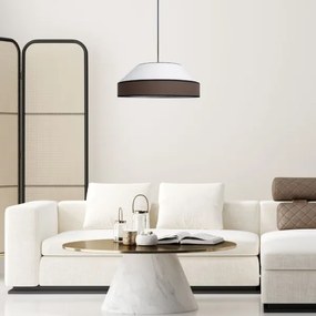 Csillár zsinóron MANISO 1xE27/60W/230V átm. 45 cm fehér/barna