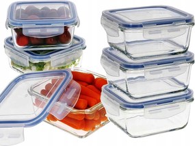 Üveg Tartály Szett Élelmiszer Fedéllel 3 db-os