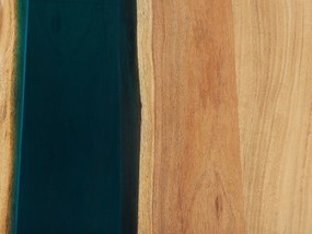 Világos Fa Étkezőasztal Epoxi Gyantával 160 x 90 cm  Beliani