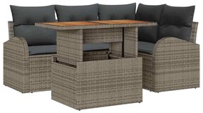 vidaXL Kerti Kanapé Szett párnával 5 pcs Szürke