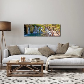 Kép - Bejárat a vízesésekhez (órával) (90x30 cm)