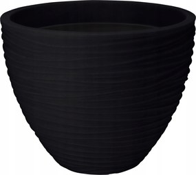 Virágtartó fedő műanyag antracit bordázott 40 cm 1db