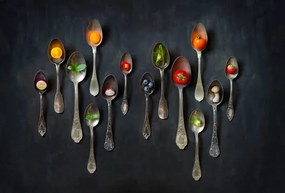 Művészeti fotózás Flat lay colourful vegan food slice, twomeows, (40 x 26.7 cm)
