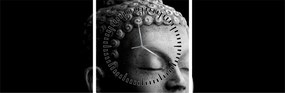 Kép - Buddha, portré (órával) (90x30 cm)