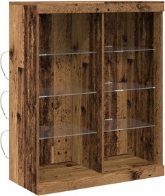 vidaXL LED tálaló LED -es lámpákkal Öreg fa 41 x 37 x 100 cm Faanyag