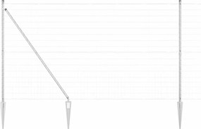 vidaXL Kerítés oszlopokkal Ezüst 1,5 x 10 m Acél