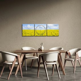 Egy sárga mező képe (órával) (90x30 cm)