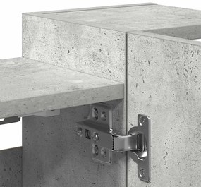 betonszürke forgácslap fürdőszobai tükör 80 x 20,5 x 64 cm
