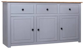 vidaXL szürke panama stílusú tömör fenyőfa tálalószekrény 135x40x80 cm