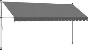 vidaXL antracit szövet és acél feltekerhető napellenző 400 x 150 cm
