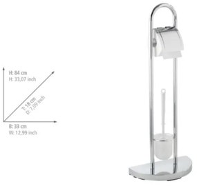 WENKO 16608100 - COSENZA WC-kefe 33x84 cm, fényes króm/szatén