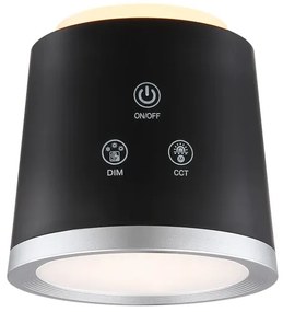 Globo 58454B - MEEYA LED érintős asztali lámpa, 6W, 3,7V, fekete