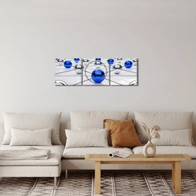 Összekapcsolt gömbök képe (órával) (90x30 cm)