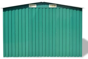 zöld fém kerti fészer 257 x 205 x 178 cm