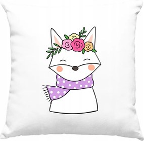 Róka párna Kedves Gyerek Virágok Fehér