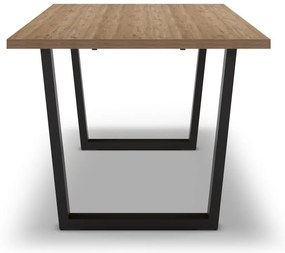 Étkezőasztal tölgyfa dekoros asztallappal 100x180 cm Francesca – Marckeric