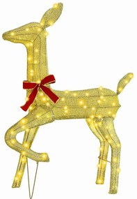 Rénszarvas család 3 pcs Meleg fehér 68 x 26 x 127 cm szövet