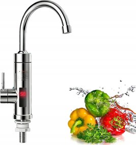 3000W Átfolyós Vízmelegítő Elektromos LCD Csaptelep 30-60° Akkumulátor 1db