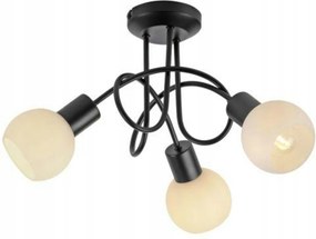 Led mennyezeti lámpa Just Light 3 ágú fekete, opálüveg, 3000K, E14