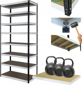 Tárolószekrény fém állvány Helios 270x110x60cm 8Px350kg Magas Erős