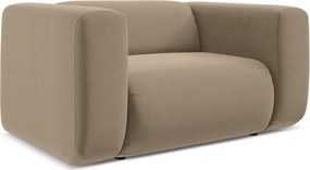 Bézs bársony fotel Ekahi – Makamii