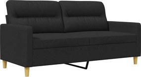 vidaXL kétszemélyes fekete szövetkanapé 140 cm
