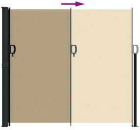 bézs behúzható oldalsó napellenző 180 x 300 cm
