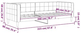 sötétszürke bársony kanapéágy 80 x 200 cm