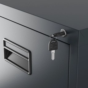 Fém irattartó szekrény, 4 fiókos SARA V4, 460 x 1320 x 620 mm, antracit