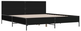fekete szerelt fa és fém ágykeret 180 x 200 cm
