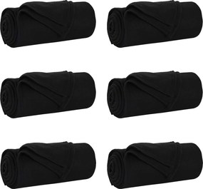 vidaXL Takarók 6 pcs Fekete 200 x 150 cm Gyapjú
