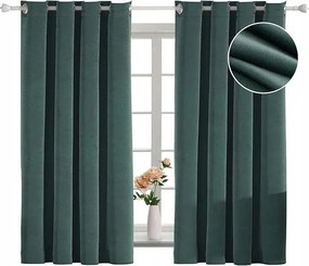 Velúr sötétítő függöny 140x145cm Zöld szín 2 db-os szett