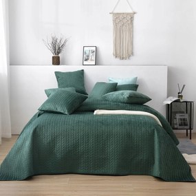 Dekoratív ágytakaró Moxie 220x240 velvet üvegzöld