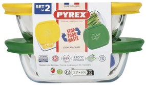 Pyrex szögletes üvegedény készlet 2 db, 0,3 l