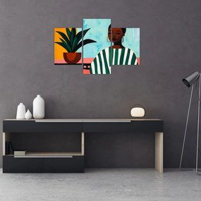 Kép - Nő virággal (90x60 cm)